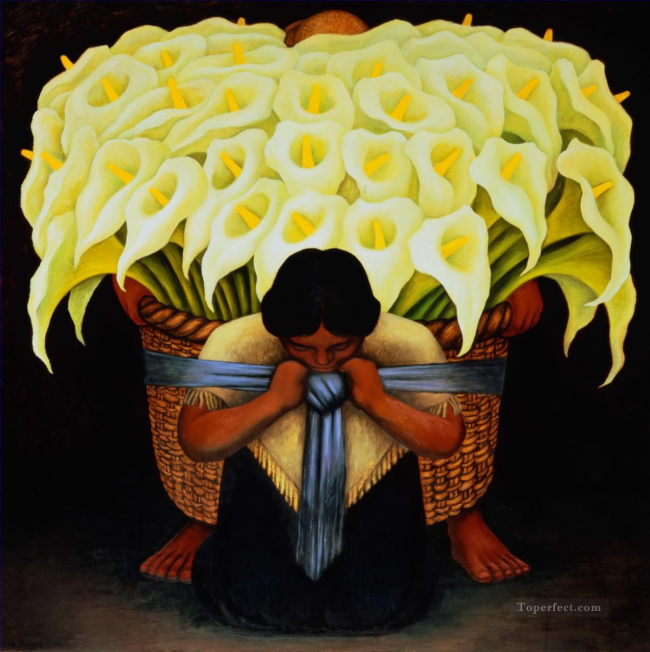 The Flower Seller Diego Rivera Oil Paintings